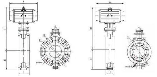 氣動開關蝶閥結構圖